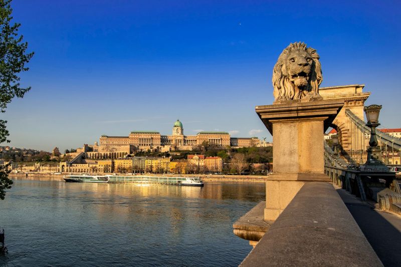 A river cruise ship on the Rhine river