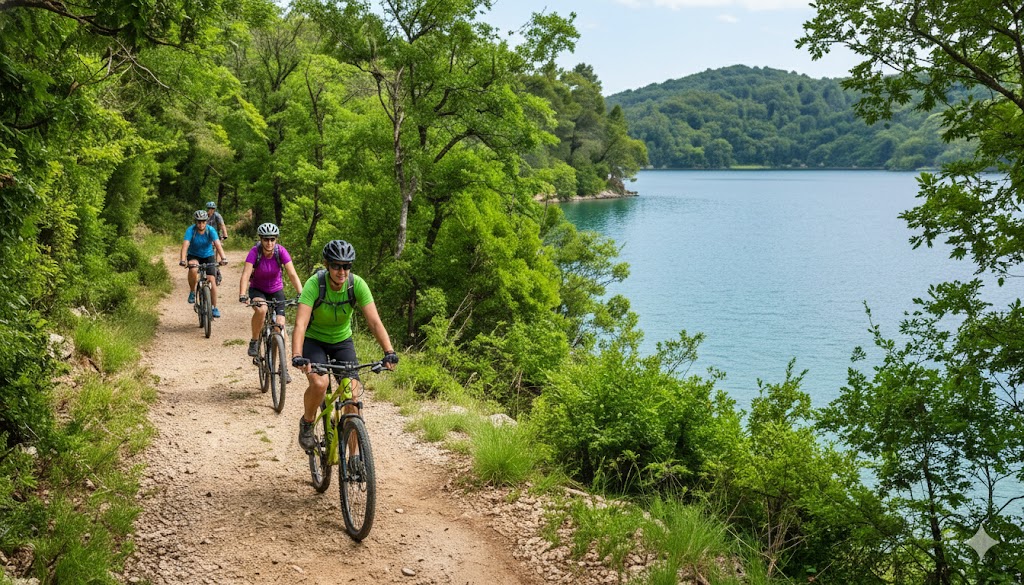 Bike riding in the Mljet national park