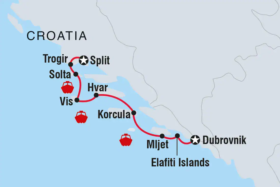 A map of the sailing journey