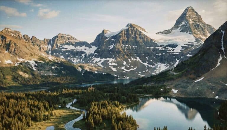 Rocky Mountains and a river scene