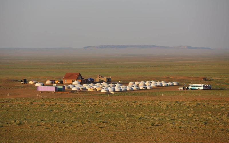 A ger camp in the Gobi