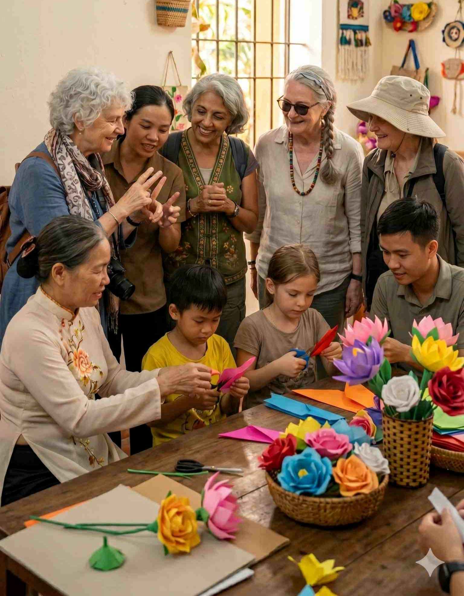A paper flower workshop